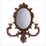Antique Look Wall Mirror and Sconce -33530