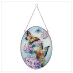 Art Glass Flower, Butterfly Suncatcher -33606