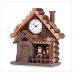 Wood Log Cabin Clock -33737