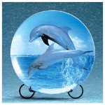 Porcelain Dolphin Patchwork Plate -33817