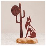 Howling Wolf Silhouette in Desert -35212