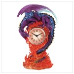 Dragon and Flames Desk Clock -34886