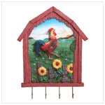 Rooster Key Holder-Wall Plaque -34101