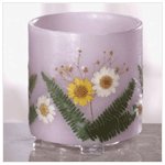 Purple Dried Flowers Hurricane Lantern -34203