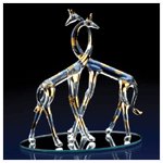 Glass Kissing Giraffes -34038