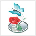 Glass Butterfly and Rose -36361