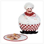 Chubby Chef Cookie Jar and Plate -34321