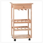 Wood Tile Top Wine Trolley -35008