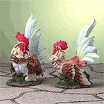 Porcelain Rooster Pair -28524