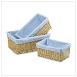 Blue And White Gingham Baskets -36599