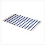 Blue and White Cut Shuttle Rug -36697
