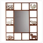 Country Animals Framed Wall Mirror -35117