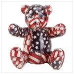 American Flag Patchwork Teddy Bear Bank -33824