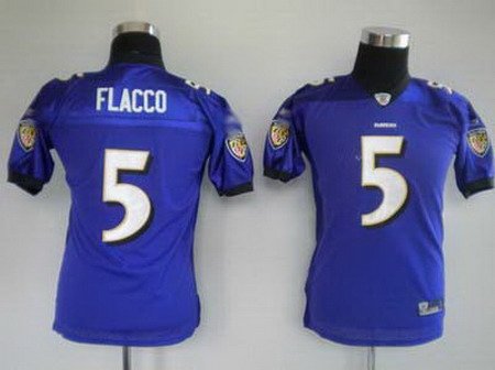 Joe Flacco #5 Purple Baltimore Ravens Youth Jersey