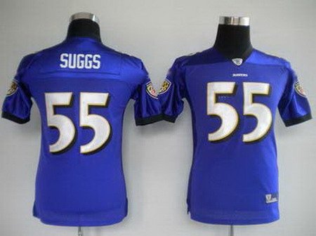 Terrell Suggs #55 Purple Baltimore Ravens Youth Jersey