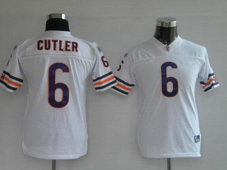 Jay Cutler #6 White Chicago Bears Youth Jersey