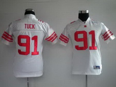 Justin Tuck #91 White New York Giants Youth Jersey