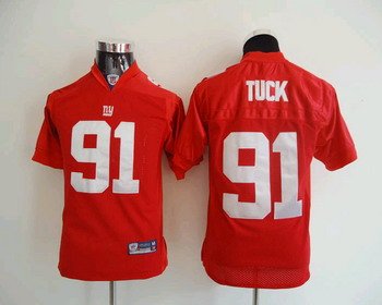 Justin Tuck #91 Red New York Giants Youth Jersey