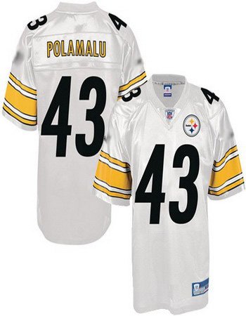 Troy Polamalu #43 White Pittsburgh Steelers Youth Jersey