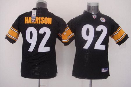 James Harrison #92 Black Pittsburgh Steelers Youth Jersey