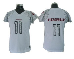 Larry Fitzgerald #11 Zebra White Arizona Cardinals Women's Jersey