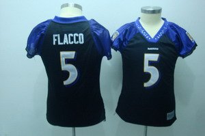 Joe Flacco #5 Black Baltimore Ravens Women's Jersey
