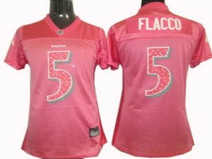Joe Flacco #5 Pink Baltimore Ravens Women's Jersey