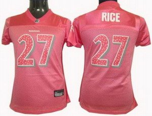 Ray Rice #27 Pink Baltimore Ravens Women's Jersey