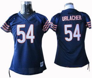 Brian Urlacher #54 Navy Chicago Bears Women's Jersey