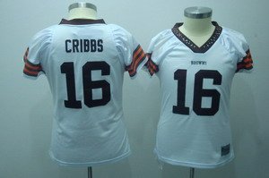 Joshua Cribbs #16 White Cleveland Browns Women's Jersey