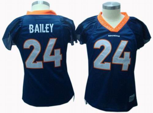 Champ Bailey #24 Blue Denver Broncos Women's Jersey