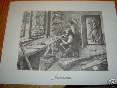 Pen and Ink Drawing Massachusetts by Gene Matras