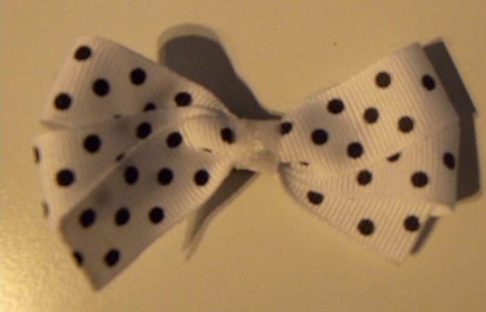 White Bow with Black dots