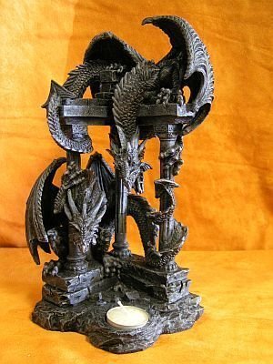 Dual Dragon Tea Light Holder