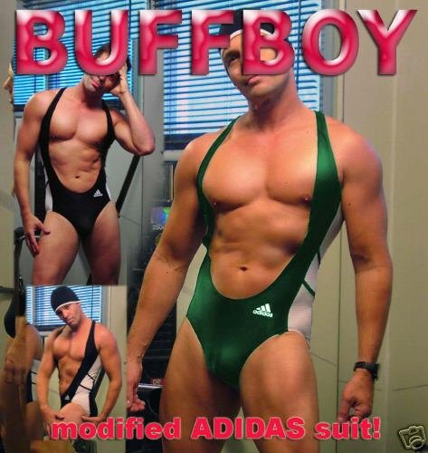 BUFFBOY ADIDAS LYCRA DEEP SCOOP SINGLET LEOTARD GR lg