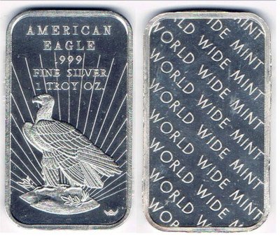 American Eagle Silver Bar (World Wide Mint) 1 Troy Oz