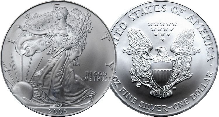 2005 American Eagle 1 Troy Oz. Silver Coin, .999 Fine