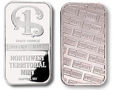 Northwest Territorial Mint Silver Bullion Bar 1 Troy Oz