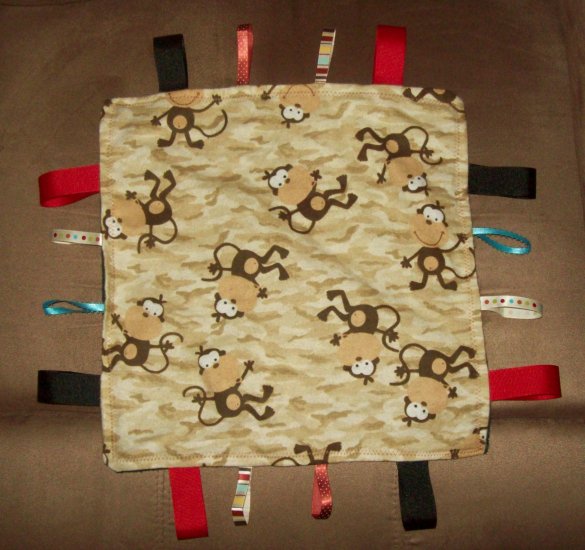 Little Monkey Tag Blanket - 12x12 size