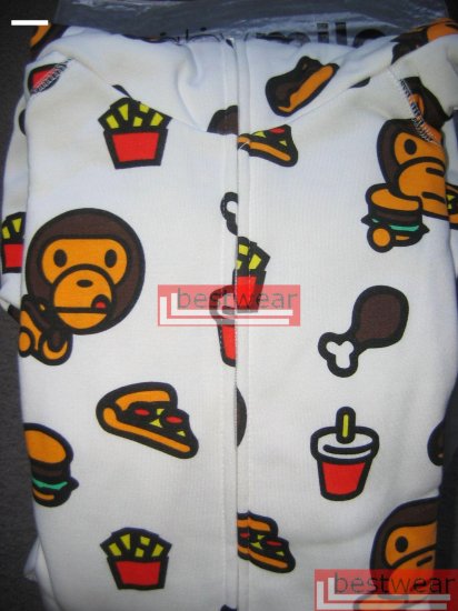Brand New Bape A Bathing Ape Double Zipper Hoodie Baby Milo BH01 Size XL