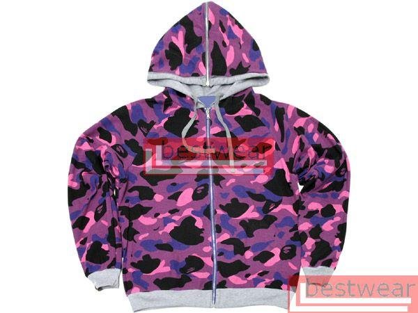 Bape A Bathing Ape Reversible Purple Camo Hoodie BH09 Size L