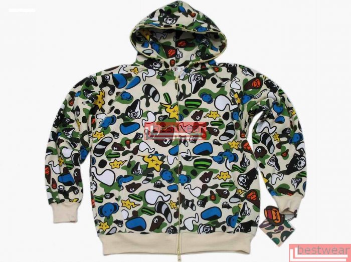Brand New Bape A Bathing Ape Double-Zipper Hoodie Baby Milo BH15 Size XL