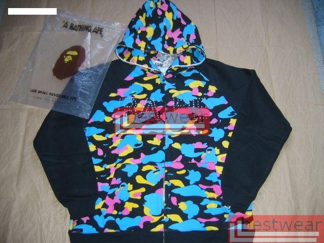 Brand New Bape A Bathing Ape Double-Zipper Hoodie Camo Style BH02 Size XL
