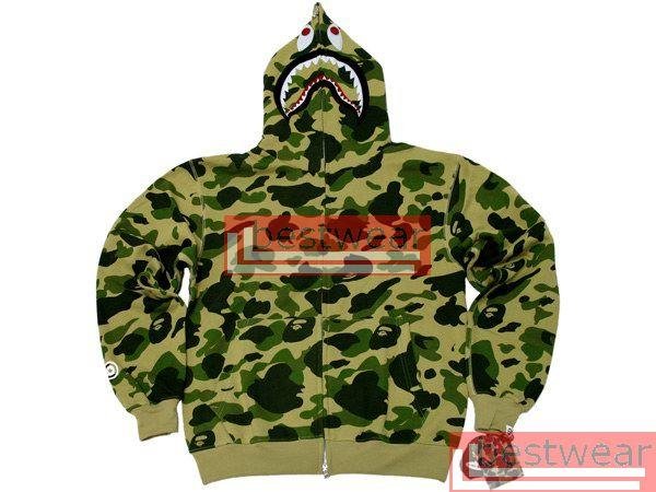 Brand New Bape Bathing Ape BAPESTA Shark Green Camo BH18 Size M