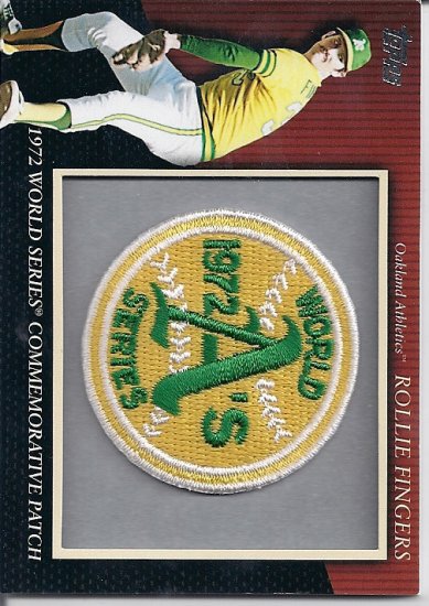 2010 Topps Series 2 Rollie Fingers Retail Boxtopper Commemorative Patch