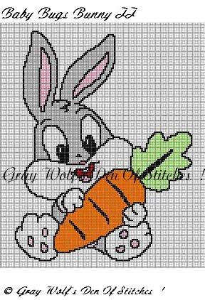 Baby Bugs Bunny II **Crochet , Knit Afghan Patterns**