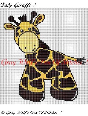 Baby Giraffe III **Crochet , Knit Afghan Patterns**