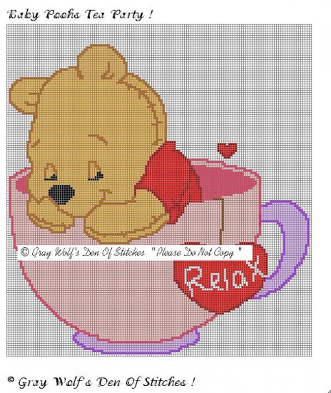 Baby Poohs Tea Party **Crochet , Knit Afghan Pattern**