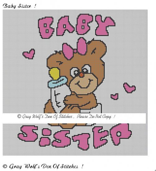 Baby Sister **Crochet , Knit Afghan Pattern**