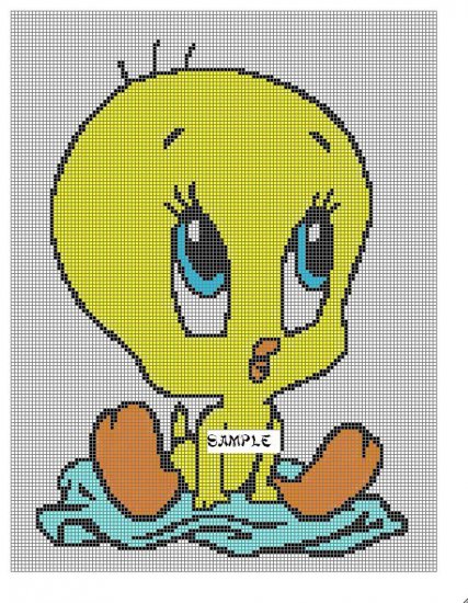 Baby Tweety w Blanket **Crochet , Knit Afghan Pattern**